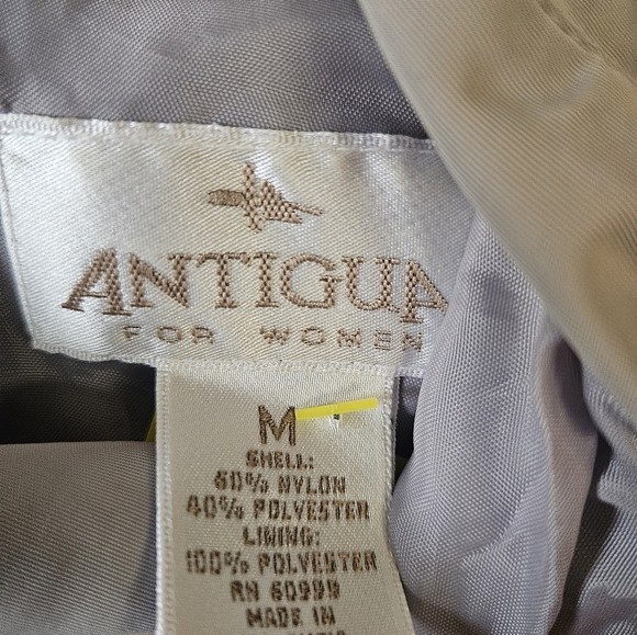 Antigua For Women- Gray Women's  Zip-Up Jacket with Embroidered Logo SZ M - Picture 5 of 9